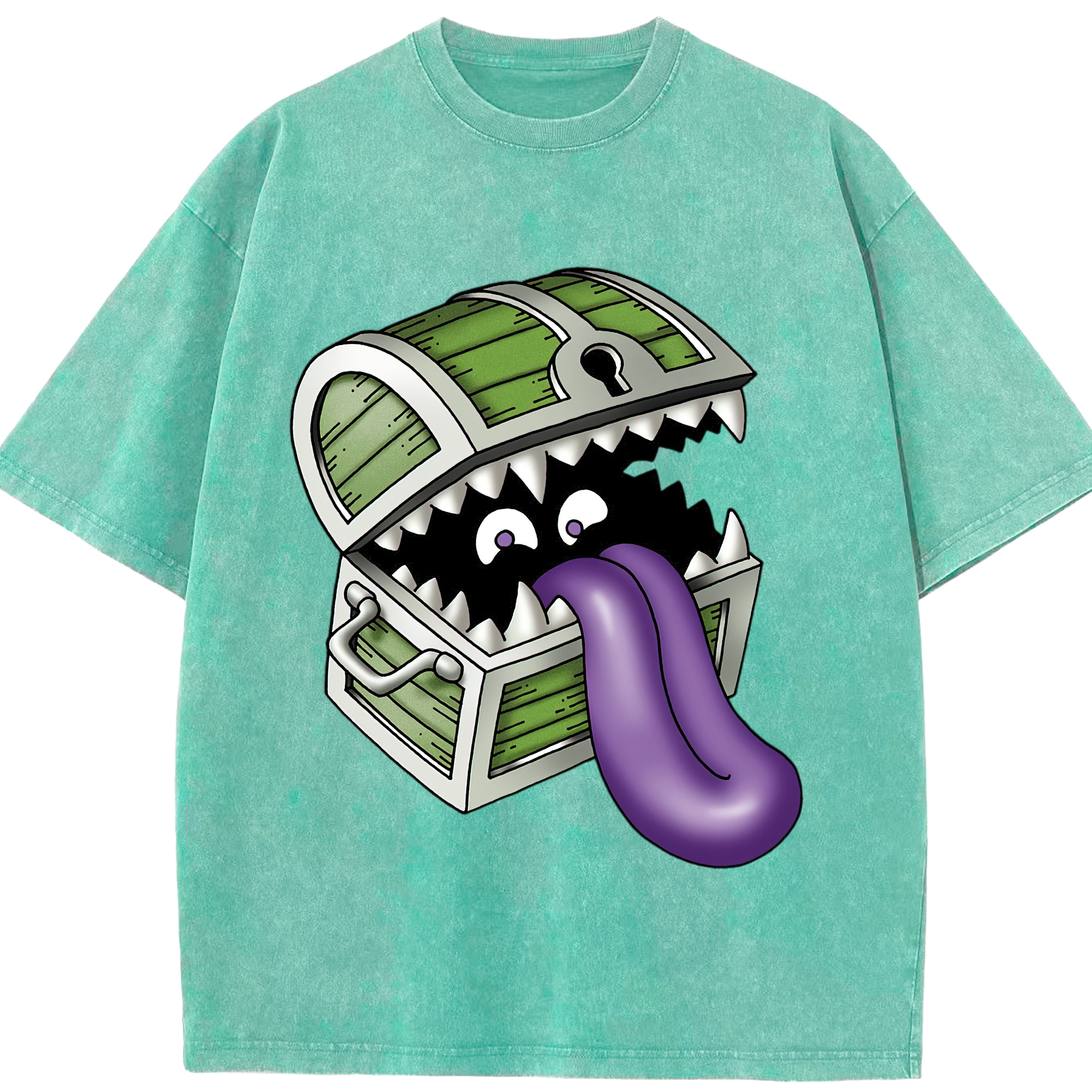 （画像用） ドラゴンクエスト Doragon Kuesuto Dragon Quest 綿100% ヴィンテージ風 半袖Tシャツ（フロントプリント）